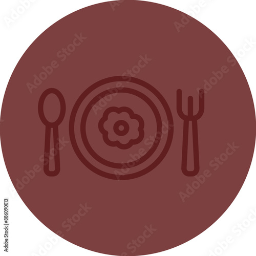 Meal Vector Line Maroon Circle Maroon