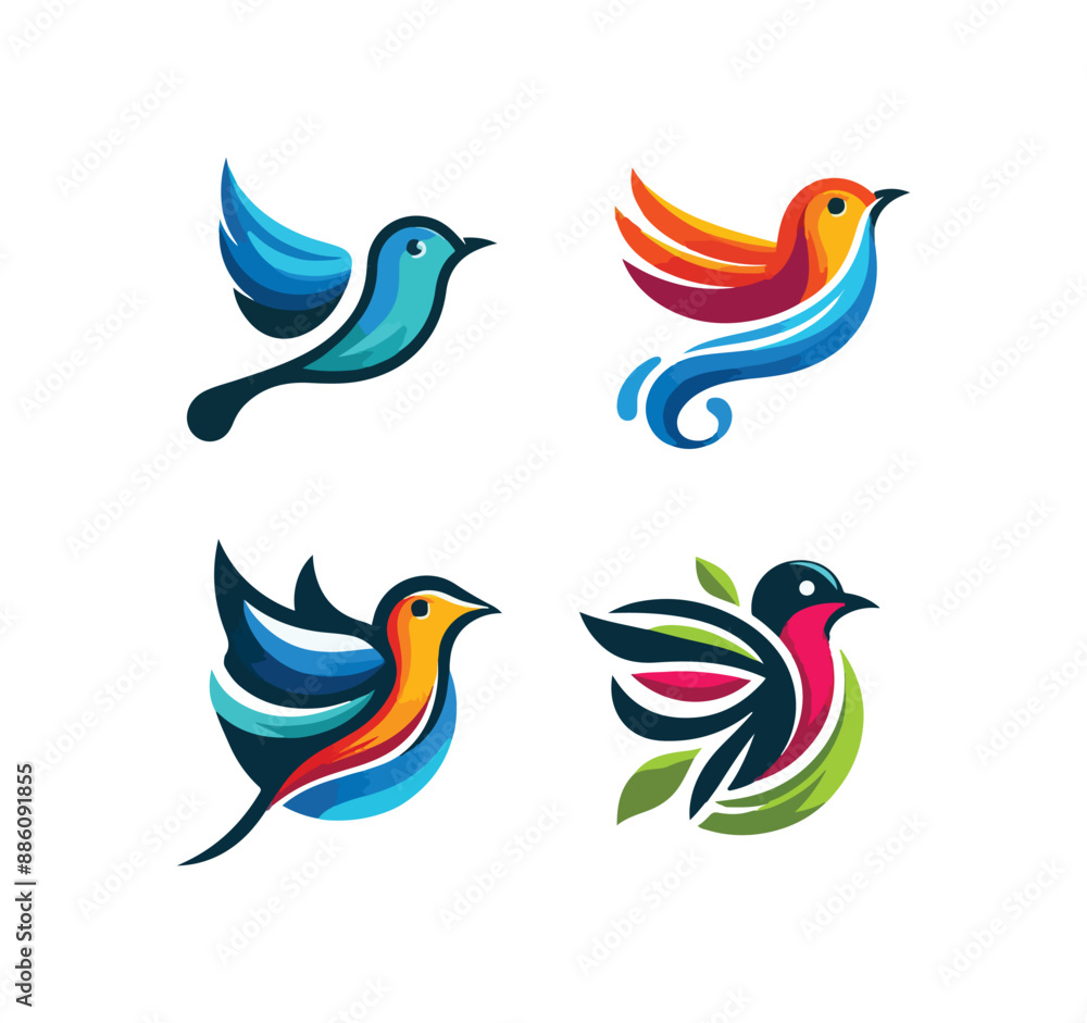 Fototapeta premium Colorful birds vector deign pattern , pattern design, vector pattern