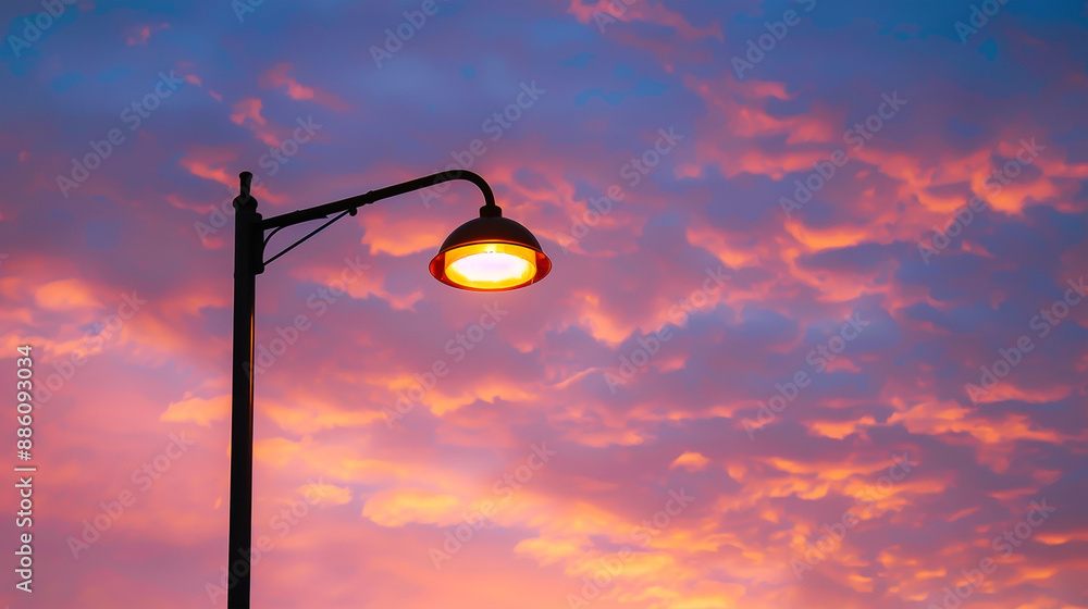 Electric modern Street light and evening sky Electric modern Street light and evening sky