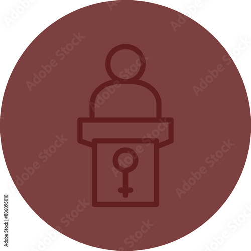Politician Vector Line Maroon Circle Maroon