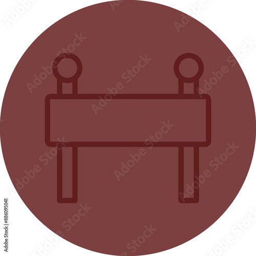 Barricade Vector Line Maroon Circle Maroon