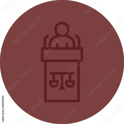 Speech Vector Line Maroon Circle Maroon