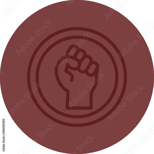Black Lives Matter Vector Line Maroon Circle Maroon