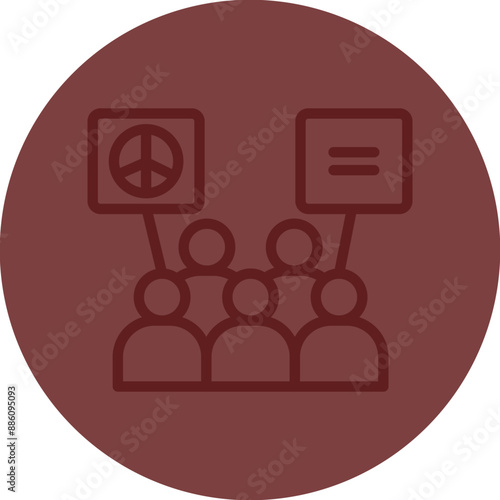 Demonstrator Vector Line Maroon Circle Maroon