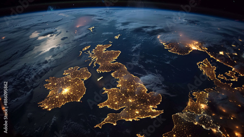 the uk from space at night #886095862