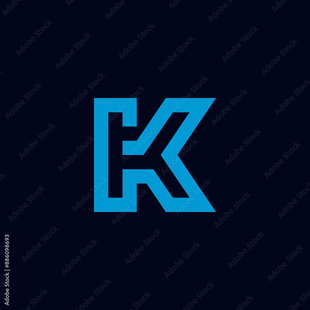 Monoline Initial Letter K Logo design Monoline Initial Letter K Logo design