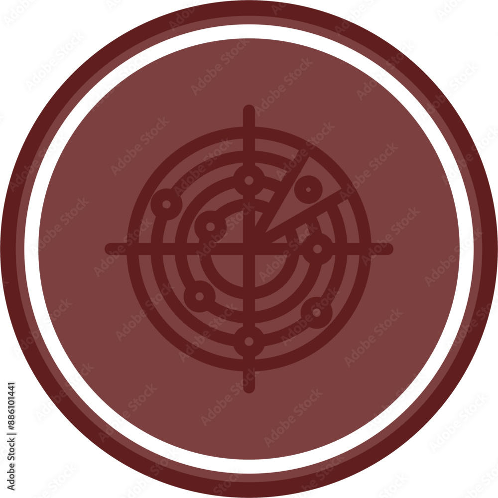 Radar Vector Line Double Circle Maroon Radar Vector Line Double Circle Maroon
