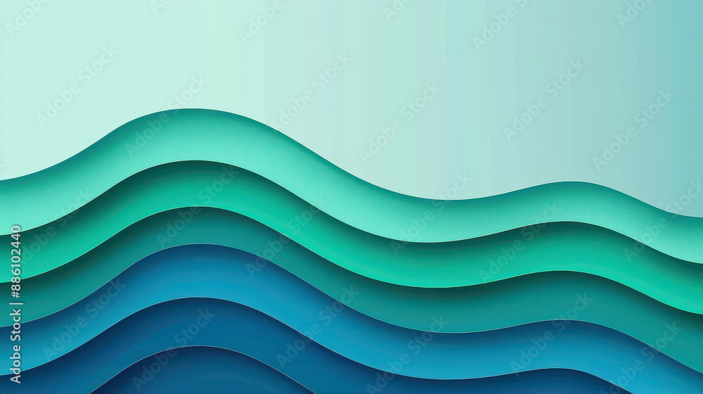 Eyecatching geometric paper cut design in green, blue, and cyan. Eyecatching geometric paper cut design in green, blue, and cyan.