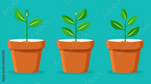 Office plant seeds growing symbolizing business success.