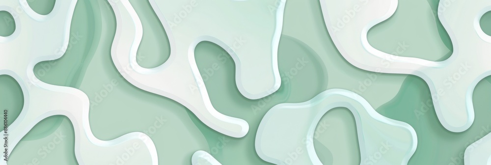 A green and white abstract banner background with organic shapes A green and white abstract banner background with organic shapes