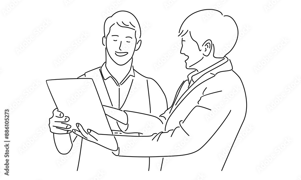 line art of businessman discussion illustration line art of businessman discussion illustration