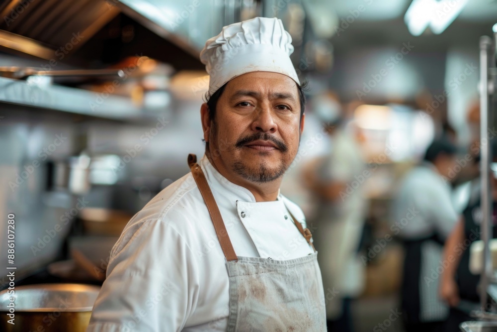 Proud Chef in Professional Kitchen - Culinary Arts, Mexican Cuisine, and Gastronomy