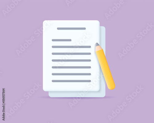 3d essay realistic icon vector illustration