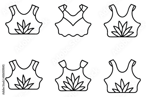 Coral Crop Top line art illustration trends summer style