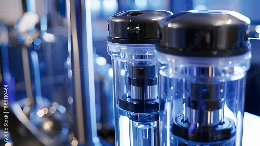 An upclose shot of the smart water bottles filtration system which removes impurities and pollutants from tap water. An upclose shot of the smart water bottles filtration system which removes impurities and pollutants from tap water.