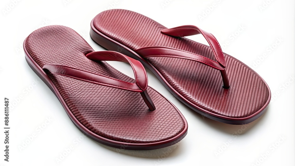Isolated maroon flip flop shoes on background, maroon, flip flop, shoes, isolated,background, footwear, summer, sandal, beach Isolated maroon flip flop shoes on background, maroon, flip flop, shoes, isolated,background, footwear, summer, sandal, beach
