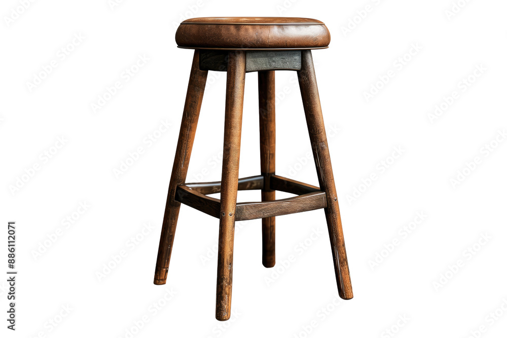 A tall bar stool isolated on transparent background A tall bar stool isolated on transparent background
