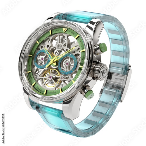 Luxury watch, transparent background,