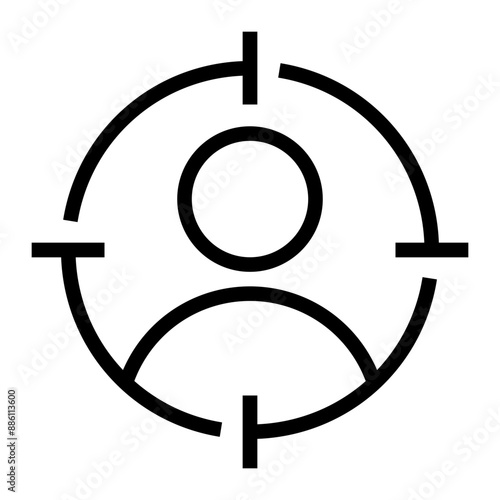 Target audience icon. Customer.  Aim human icon