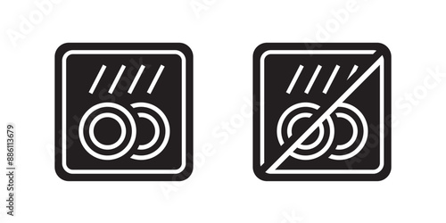 Dishwasher safe and not safe icons, for indicating maintenance instructions on appliances, user manuals, and product labels.