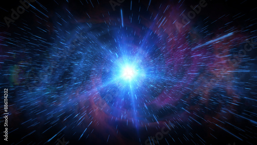宇宙のワープエフェクト背景素材
