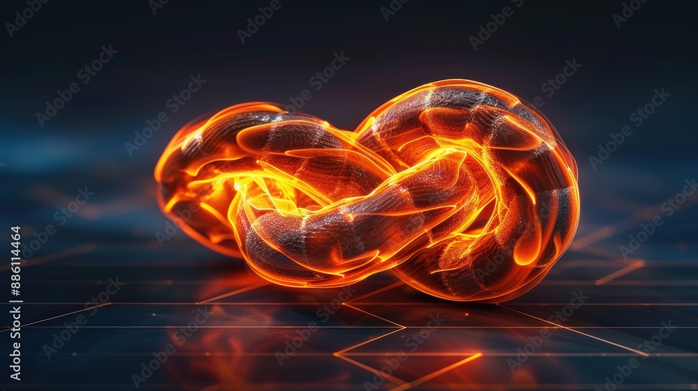 Fototapeta premium A knot made of glowing embers representing hope and warmth