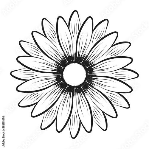 Flower Line Art for tattoo design and coloring pages