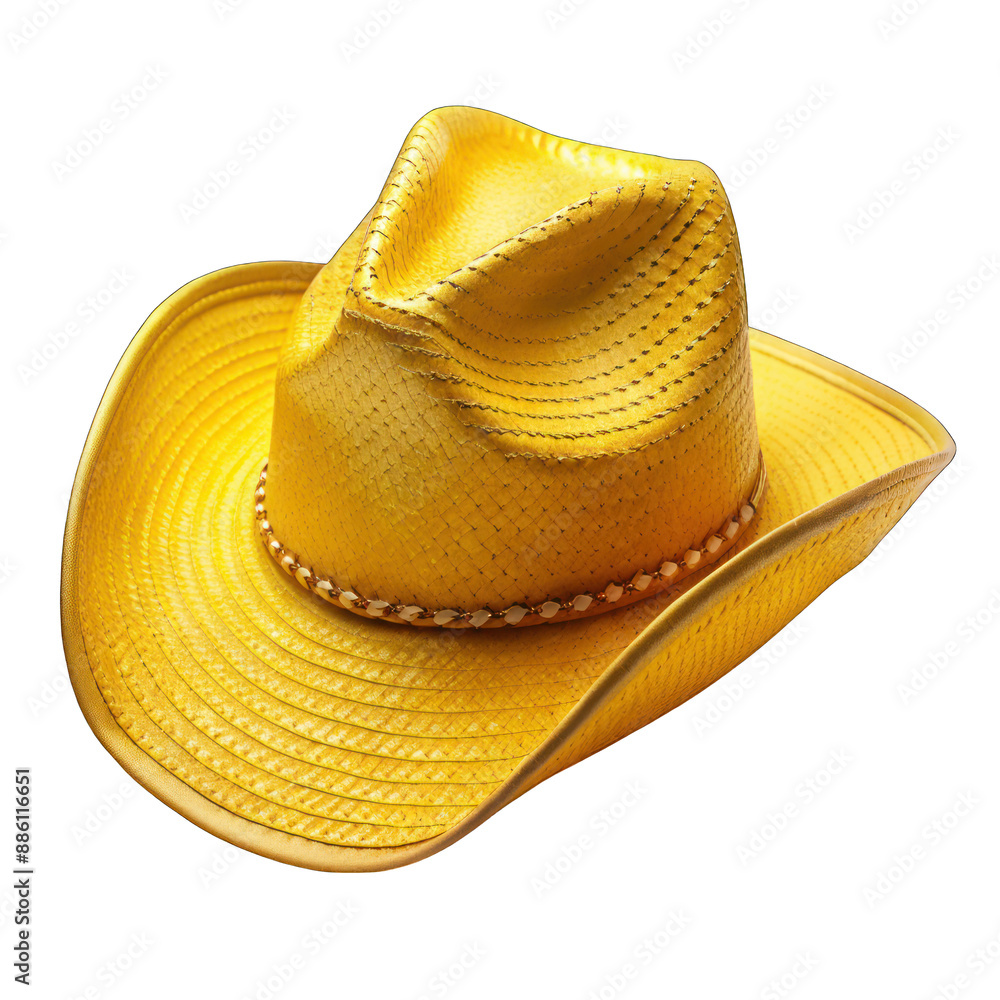 Yellow cowboy hat isolated on transparent background Yellow cowboy hat isolated on transparent background