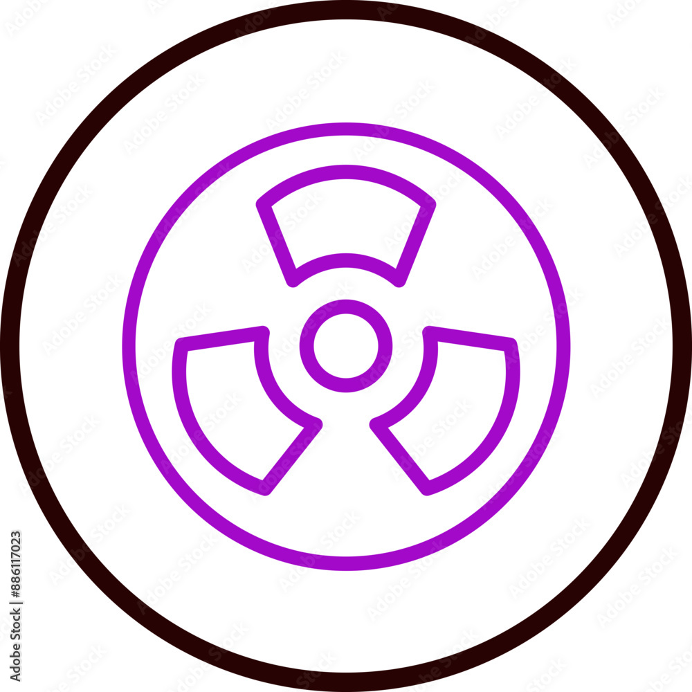 Radiation Symbol Vector Line Purple Circle Black Radiation Symbol Vector Line Purple Circle Black