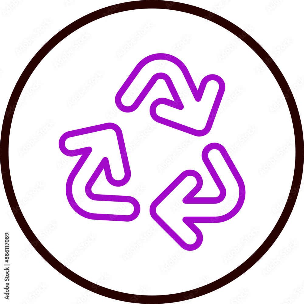 Recycling Symbol Vector Line Purple Circle Black Recycling Symbol Vector Line Purple Circle Black