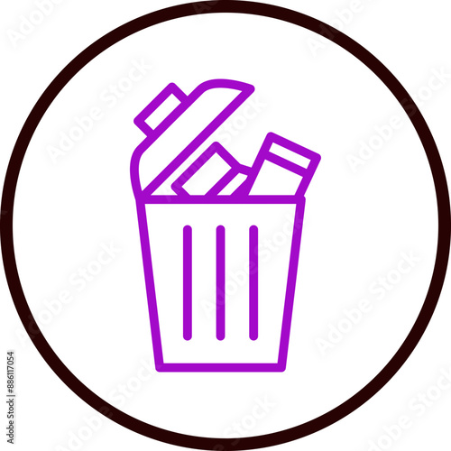 EWaste Recycling Vector Line Purple Circle Black