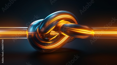 A knot made of shimmering light beams symbolizing hope and inspiration