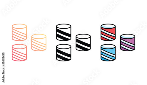 Marshmallow icon design with white background stock illustration