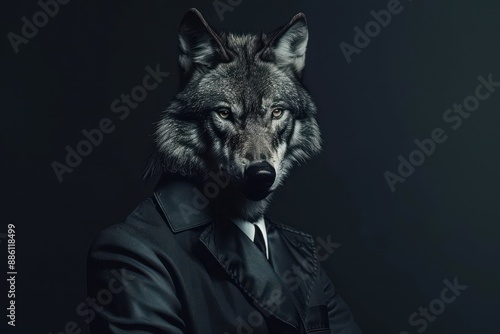 Guardian Wolf: Loyal Bodyguard Protecting High-Profile Client with Vigilance and Strength