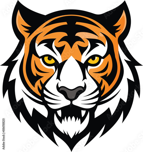 Orange tiger logo type vector illustration art.