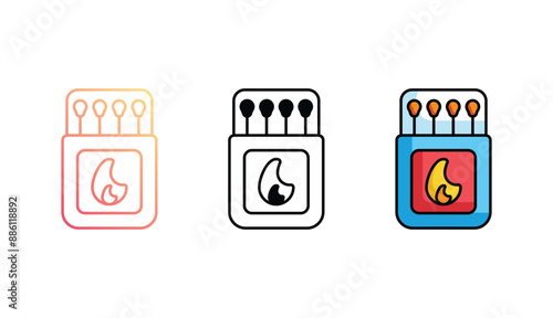 Matchbox icon design with white background stock illustration