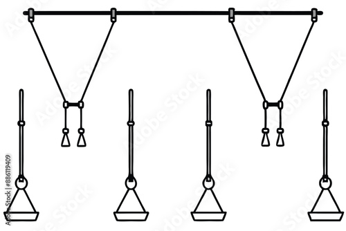 Body Weight Suspension Trainer Art Simple Line Art Illustration Techniques