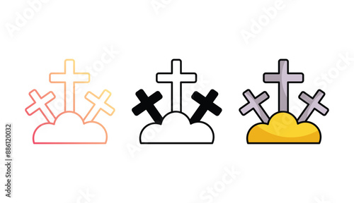 Good Friday icon design with white background stock illustration