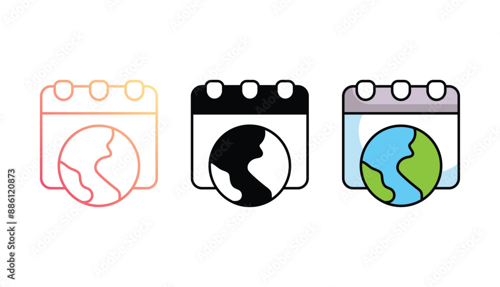 Earth Day icon design with white background stock illustration Earth Day icon design with white background stock illustration