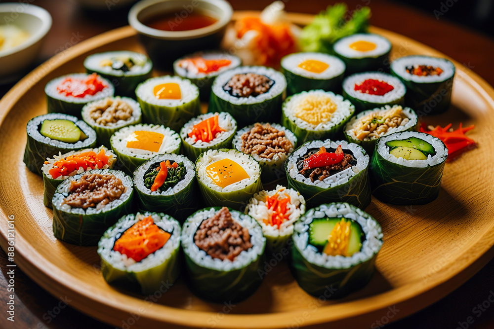 sushi rolls on a plate sushi rolls on a plate