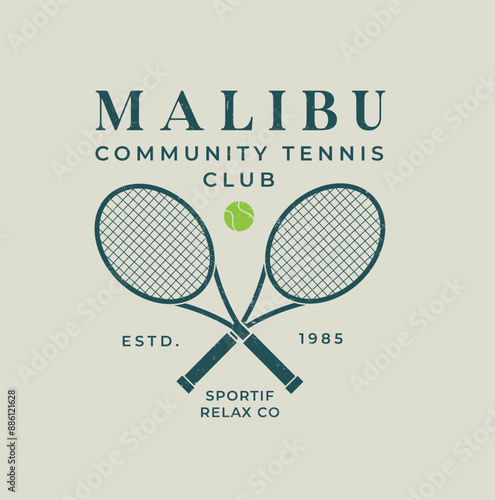 Tennis Club Logo Design - Sport and Game Emblem