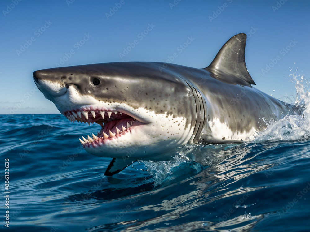 Naklejka premium great white shark