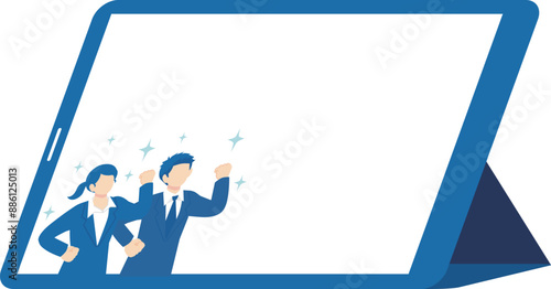 オンラインを使ったビジネスイラスト素材