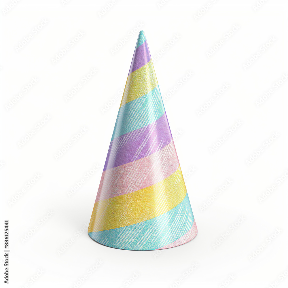 Birthday Celebration Party Hat on White Background Birthday Celebration Party Hat on White Background