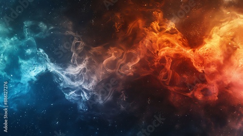 Abstract image of fire and ice meeting in violent beauty.  © Unic
