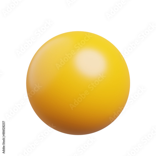 Yellow Ball 3D Illustration