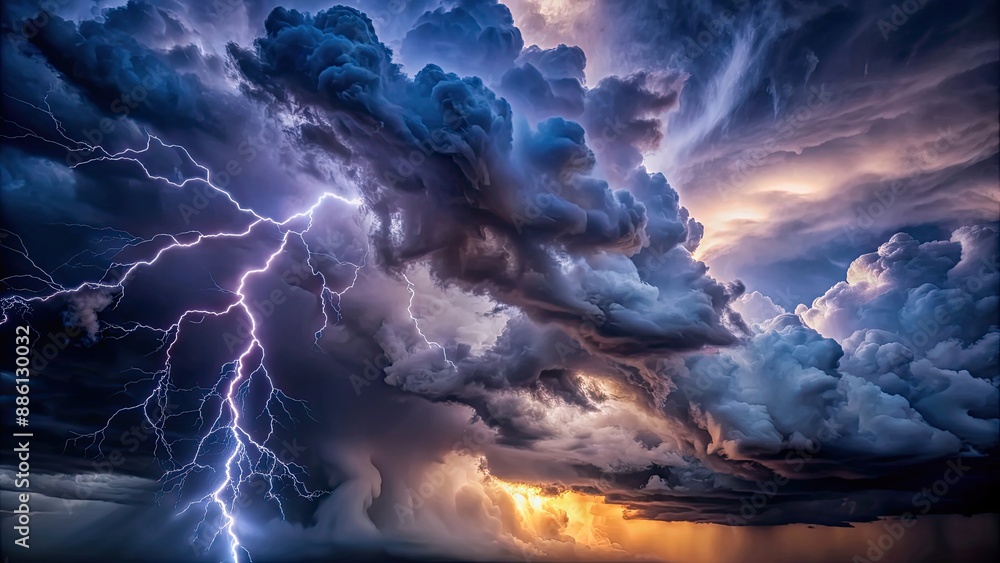 A photo of a turbulent storm cloud swirling with dark colors and lightning bolts , chaos, turmoil, mind, poetic, expression A photo of a turbulent storm cloud swirling with dark colors and lightning bolts , chaos, turmoil, mind, poetic, expression