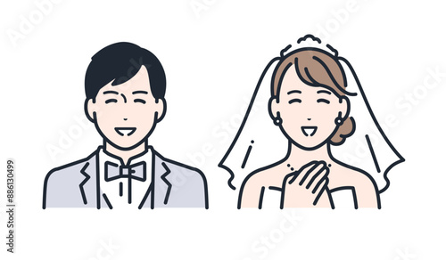 笑顔 安心 喜ぶ 花嫁 花婿 アイコン