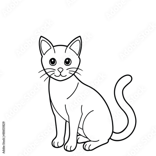 cute hand drawn cat art line 