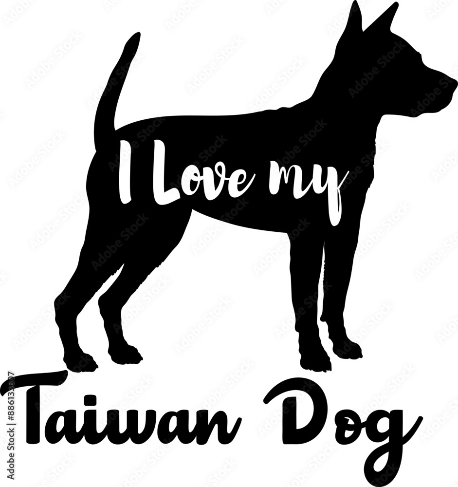 Taiwan Dog I love my dog Dog silhouette dog breeds logo dog monogram vector
Taiwan Dog I love my dog Dog silhouette dog breeds logo dog monogram vector